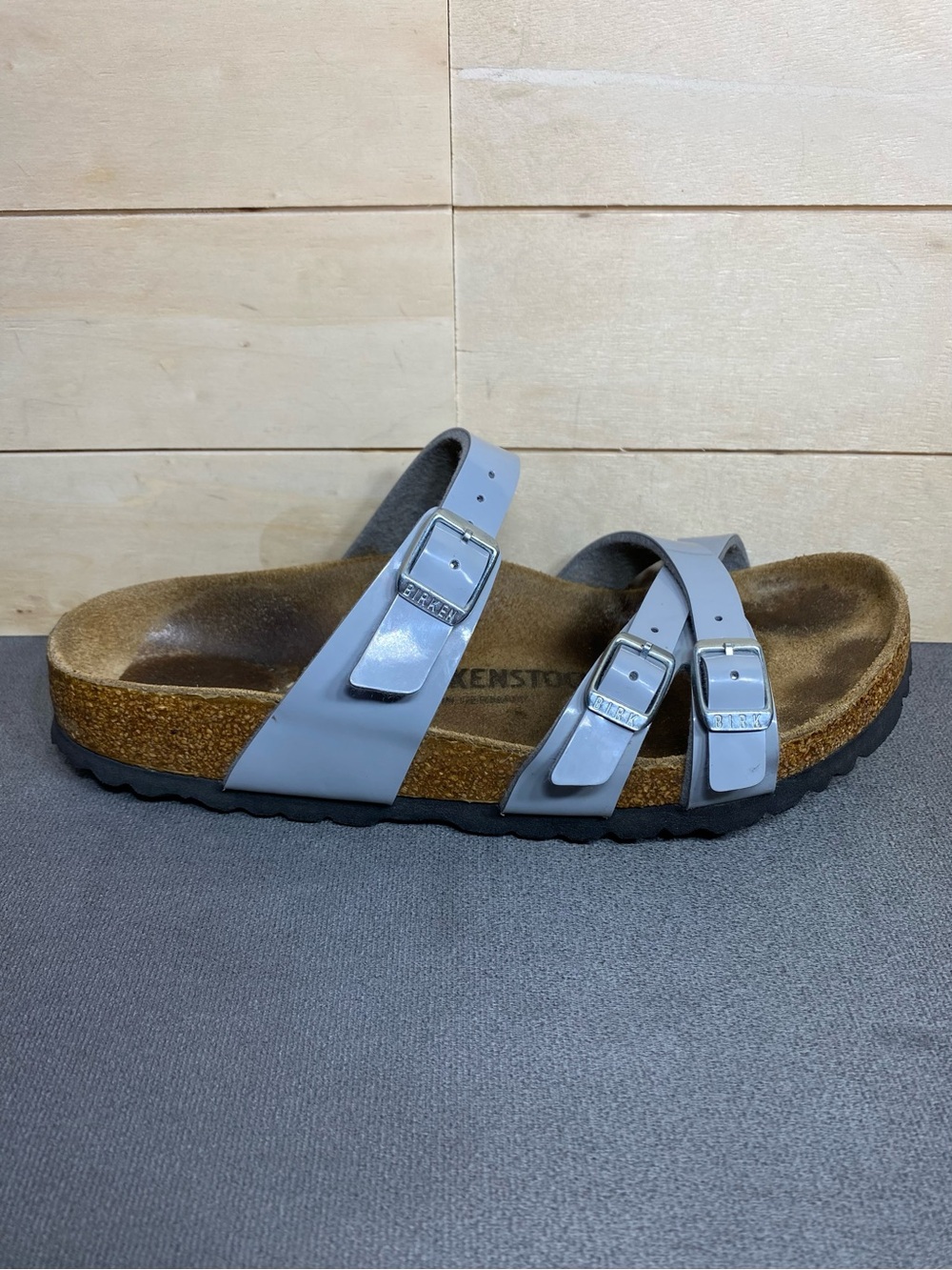 Birkenstock Franca Sandals Alloy Grey Women's Size 7 Shoes EU38 Birko-Flor
